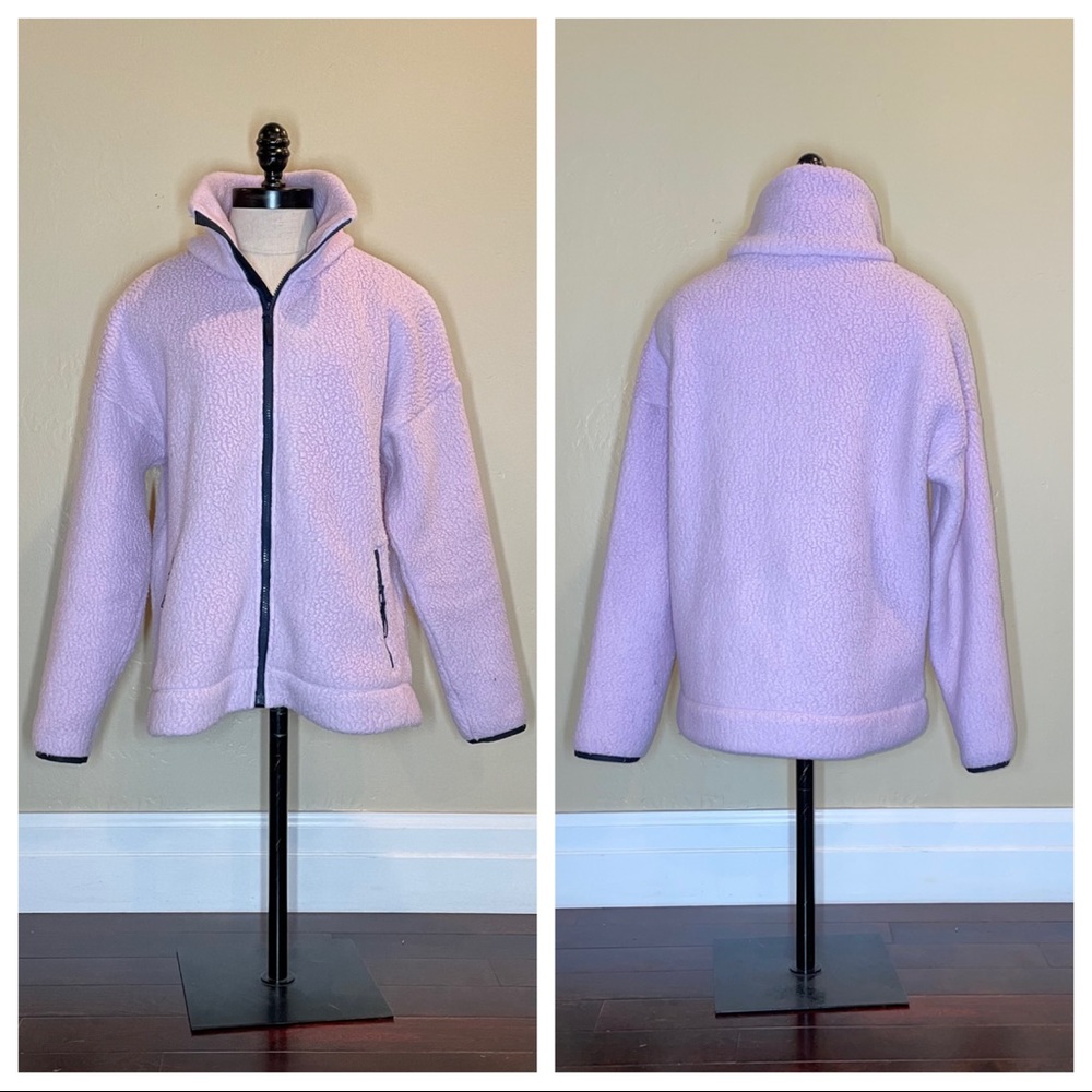 J Crew Zip-up Jacket in Polartec® Fleece Lavender Lilac Size Medium